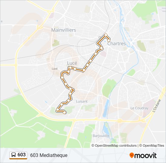 Plan de la ligne 603 de bus