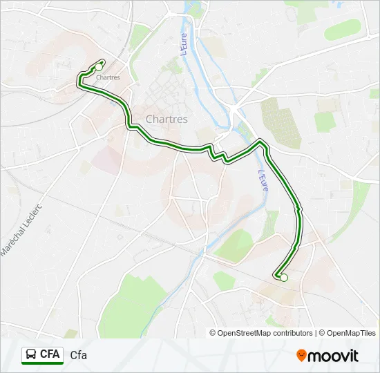 Plan de la ligne CFA de bus
