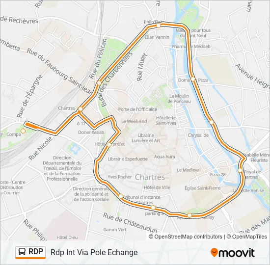 Plan de la ligne RDP de bus