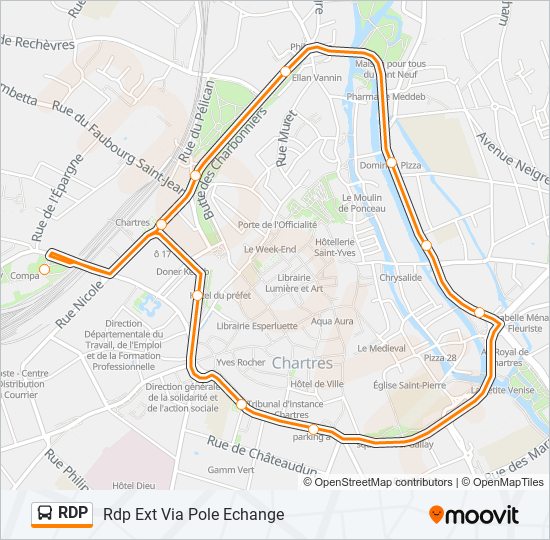 Plan de la ligne RDP de bus