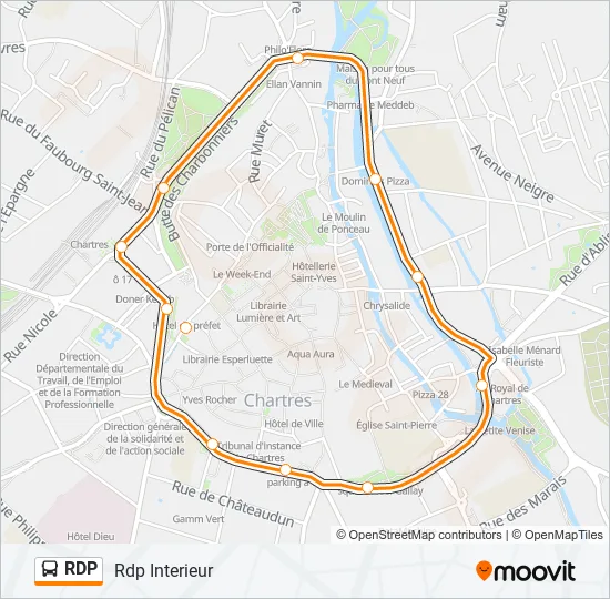 Plan de la ligne RDP de bus