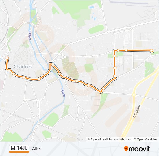 14JU Bus Line Map