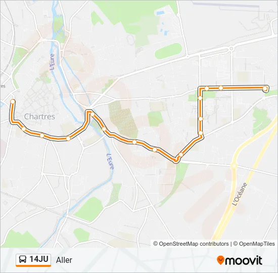14JU Bus Line Map