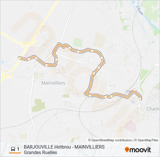 1 Bus Line Map