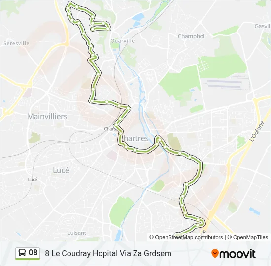 Plan de la ligne 08 de 