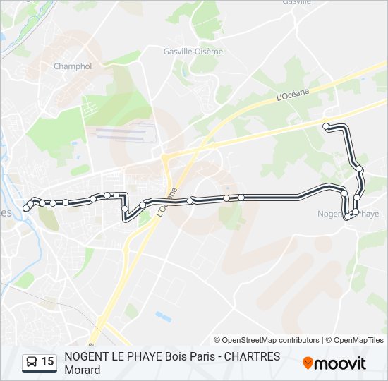 Plan de la ligne 15 de bus