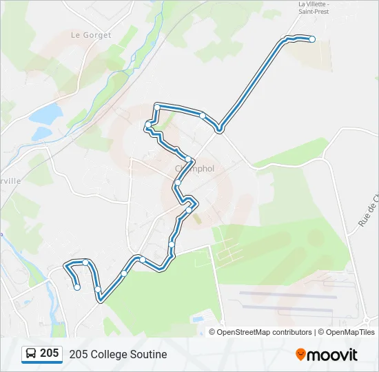 205  Line Map