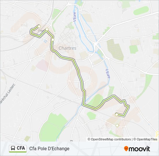 Plan de la ligne CFA de bus