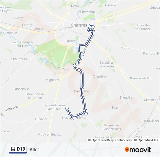 Plan de la ligne D19 de 