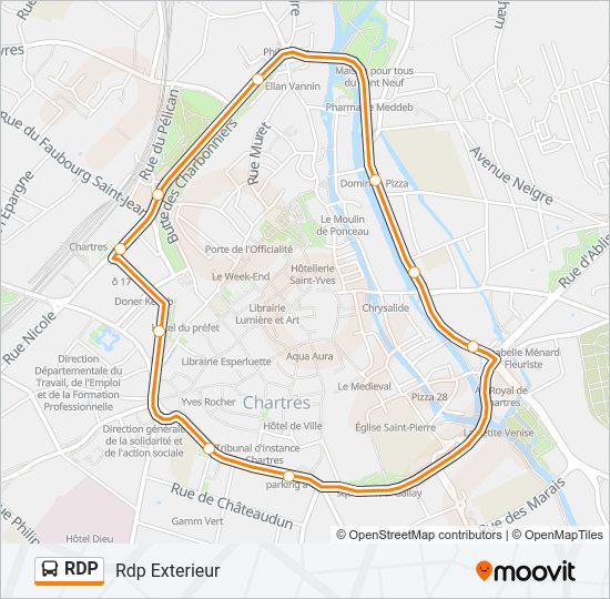 Plan de la ligne RDP de bus