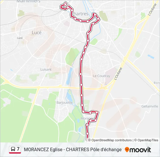 Plan de la ligne 7 de bus