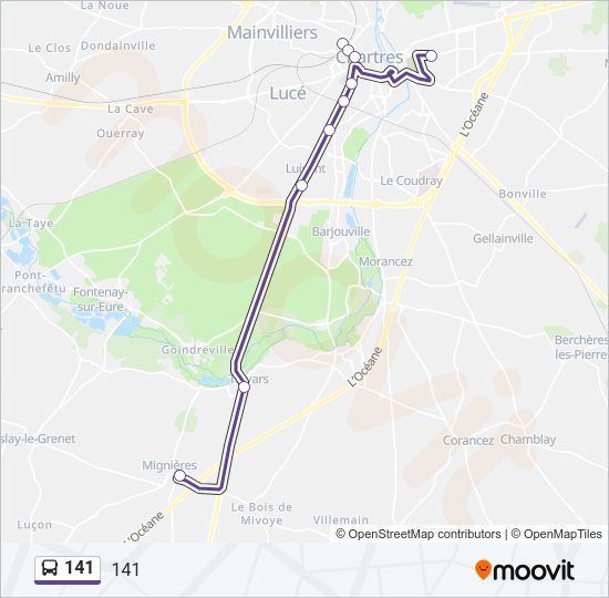 141 Bus Line Map