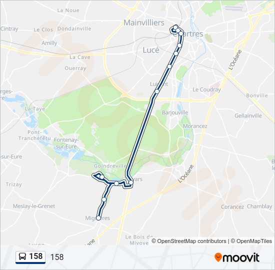 158 Bus Line Map