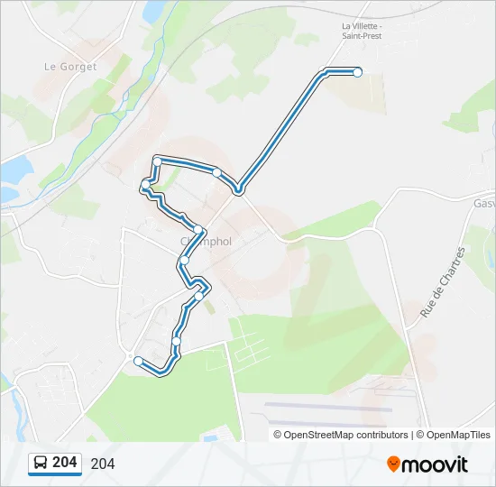 204 Bus Line Map