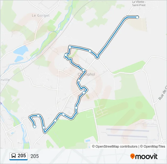 205 Bus Line Map