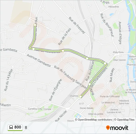 800 Bus Line Map