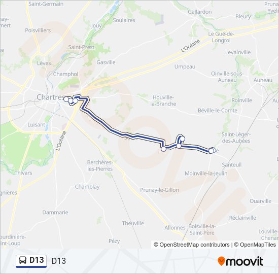 D13 Bus Line Map