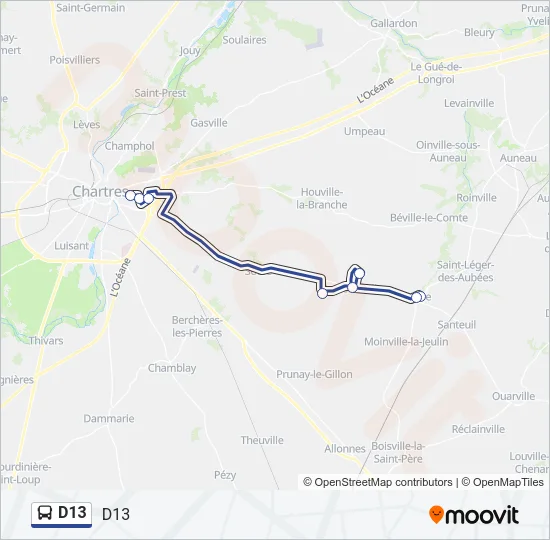 D13 Bus Line Map