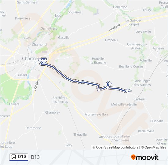 D13 Bus Line Map