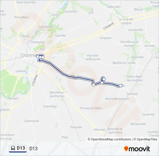 D13 Bus Line Map