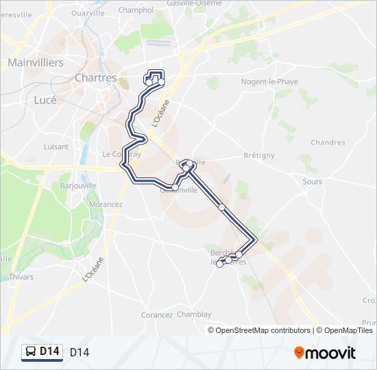 D14 Bus Line Map