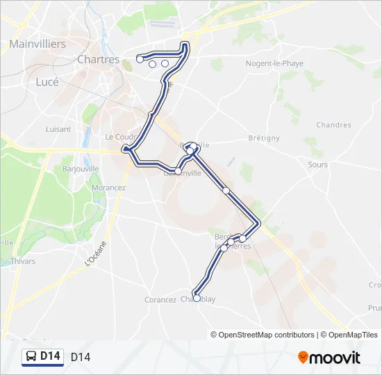 D14 Bus Line Map