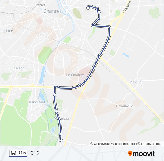 D15 Bus Line Map