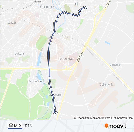 D15 Bus Line Map