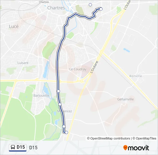 D15 Bus Line Map