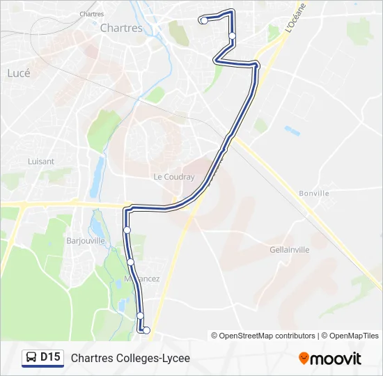 D15 Bus Line Map