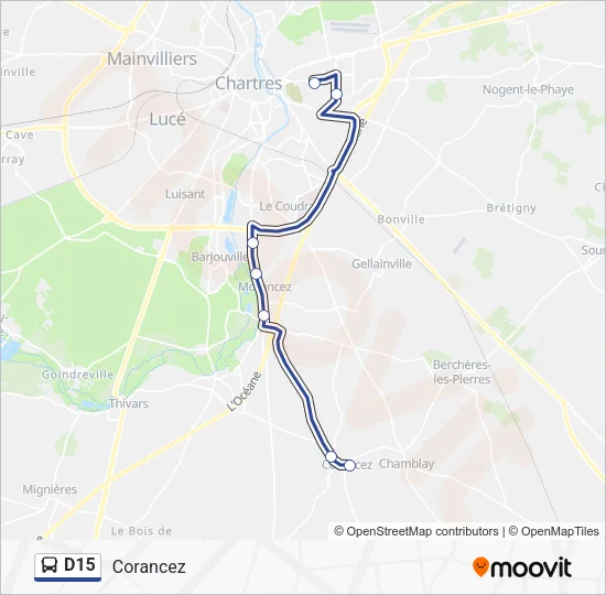 D15 Bus Line Map