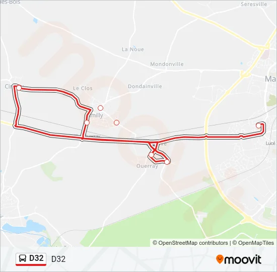 D32 Bus Line Map