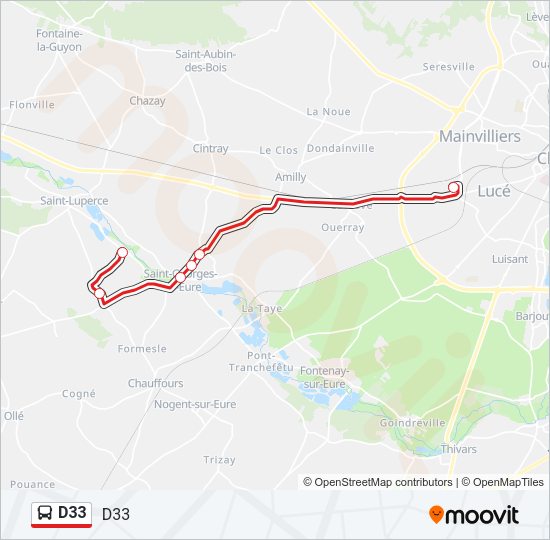 D33 Bus Line Map