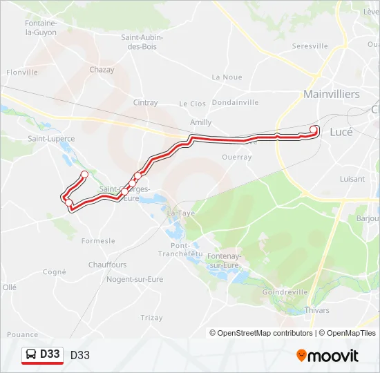 D33 Bus Line Map