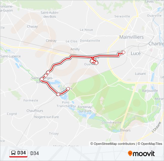 D34 Bus Line Map
