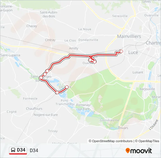 D34 Bus Line Map
