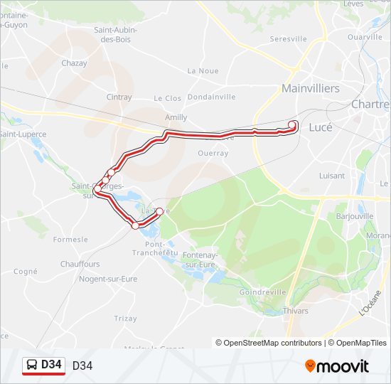 D34 Bus Line Map
