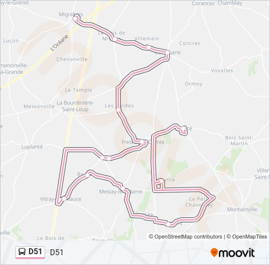 D51 Bus Line Map