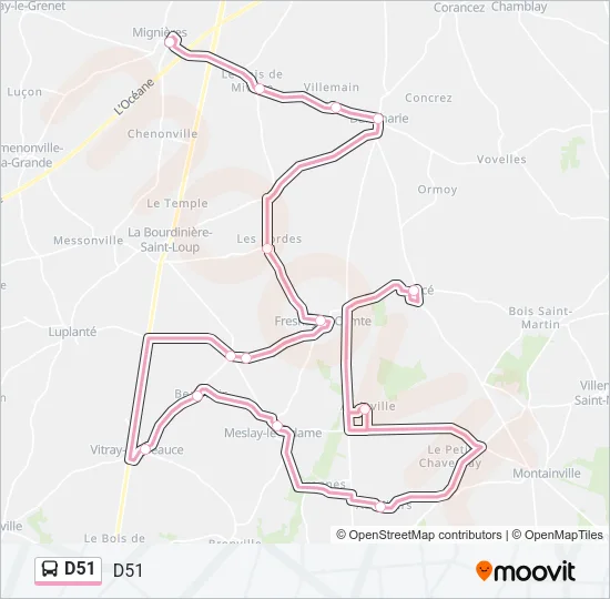 D51 Bus Line Map