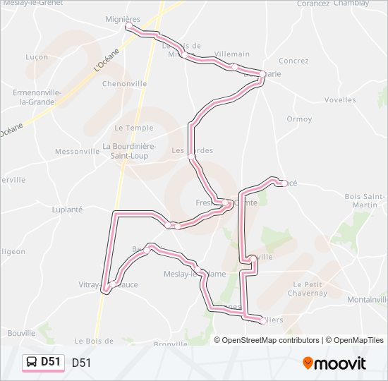 D51 Bus Line Map