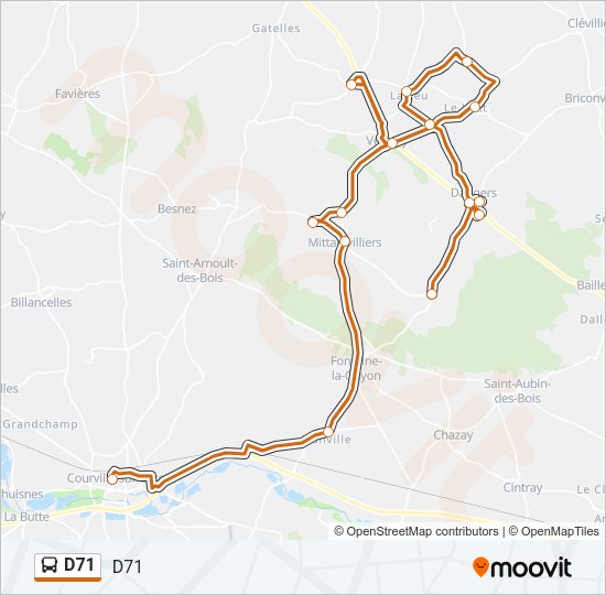 D71 Bus Line Map