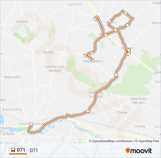 D71 Bus Line Map