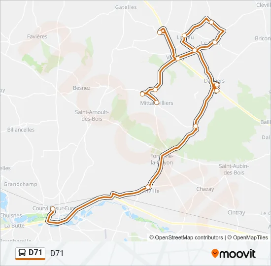D71 Bus Line Map