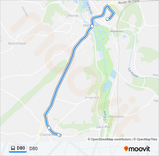 D80 Bus Line Map