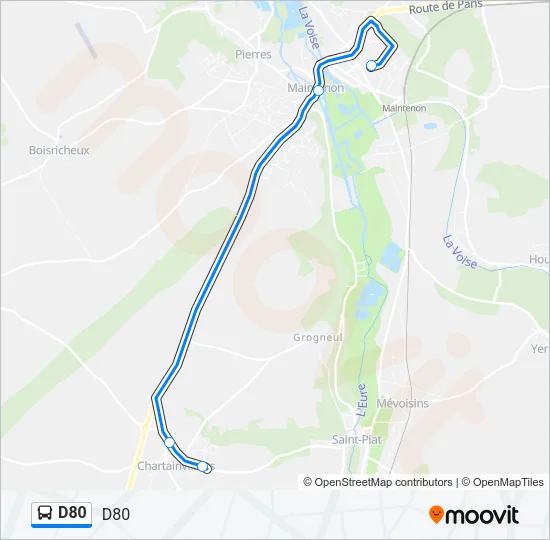 D80 Bus Line Map