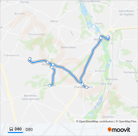 D80 Bus Line Map