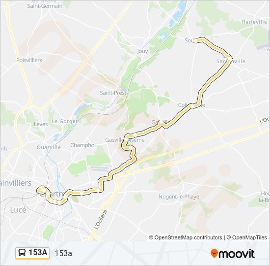 153A Bus Line Map