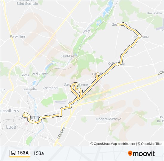 153A Bus Line Map