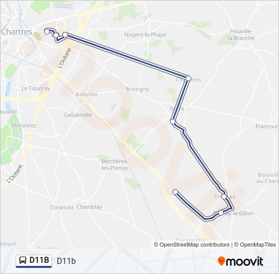 D11B Bus Line Map