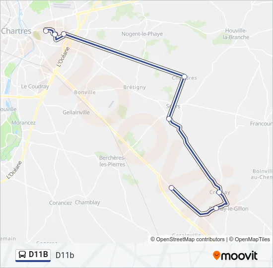 D11B Bus Line Map